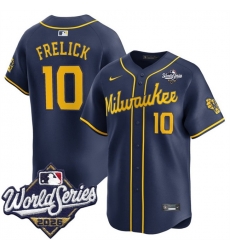 Men Milwaukee Brewers  10 Sal Frelick Navy 2026 World Series Alternate Limited Stitched Baseball Jersey