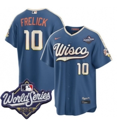 Men Milwaukee Brewers 10 Sal Frelick Nike 2026 World Series City Connect Stitched Baseball Jersey