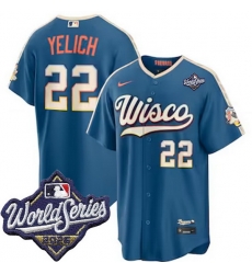 Men Milwaukee Brewers 22 Christian Yelich Nike 2026 World Series City Connect Stitched Baseball Jersey