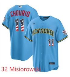 Men Milwaukee Brewers 32 Jacob Misiorowski Blue 2026 USA 250 Fourth of July Home Stadium Stitched Baseball Jersey Men Milwaukee Brewers 32 Jacob Misiorowski Blue 2026 USA 250 Fourth of July Home Stadium Stitched Baseball Jersey