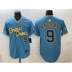 Men Milwaukee Brewers  9 Bob Uecker Powder Blue 2026 World Series City Connect Limited Stitched Baseball Jersey