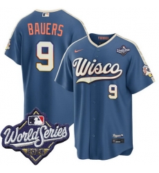 Men Milwaukee Brewers 9 Jake Bauers Nike 2026 World Series City Connect Stitched Baseball Jersey