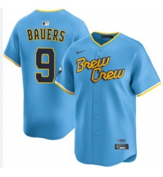 Men Milwaukee Brewers Jake Bauers #9 Home City Connect Stitched Limited Jersey