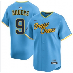 Men Milwaukee Brewers Jake Bauers #9 Home City Connect Stitched Limited Jersey