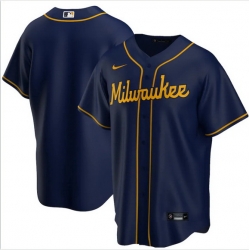 Men Milwaukee Brewers Nike Blue Blank Jersey