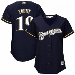 Womens Majestic Milwaukee Brewers 19 Robin Yount Authentic Navy Blue Alternate Cool Base MLB Jersey