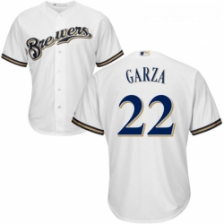 Youth Majestic Milwaukee Brewers 22 Matt Garza Replica White Home Cool Base MLB Jersey