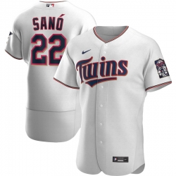 Men Minnesota Twins 22 Miguel Sano Men Nike White Home 2020 Flex Base Player MLB Jersey