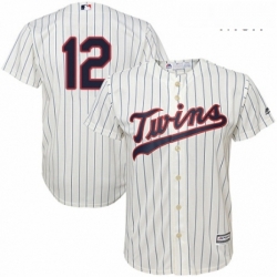 Mens Majestic Minnesota Twins 12 Jake Odorizzi Replica Cream Alternate Cool Base MLB Jersey 