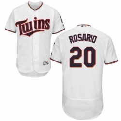 Mens Majestic Minnesota Twins 20 Eddie Rosario White Home Flex Base Authentic Collection MLB Jersey