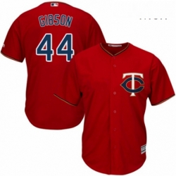 Mens Majestic Minnesota Twins 44 Kyle Gibson Replica Scarlet Alternate Cool Base MLB Jersey 