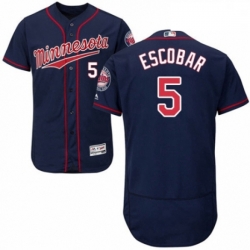 Mens Majestic Minnesota Twins 5 Eduardo Escobar Authentic Navy Blue Alternate Flex Base Authentic Collection MLB Jersey