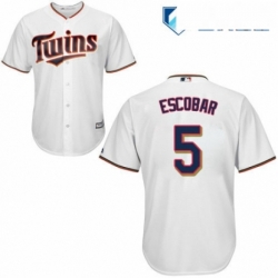 Mens Majestic Minnesota Twins 5 Eduardo Escobar Replica White Home Cool Base MLB Jersey 