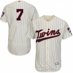 Mens Majestic Minnesota Twins 7 Joe Mauer Authentic Cream Alternate Flex Base Authentic Collection MLB Jersey