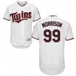 Mens Majestic Minnesota Twins 99 Logan Morrison White Home Flex Base Authentic Collection MLB Jersey