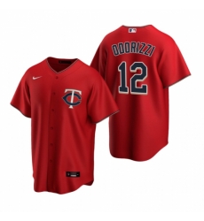 Mens Nike Minnesota Twins 12 Jake Odorizzi Red Alternate Stitched Baseball Jersey