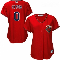 Womens Majestic Minnesota Twins 0 Erick Aybar Replica Scarlet Alternate Cool Base MLB Jersey 