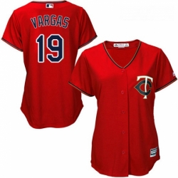 Womens Majestic Minnesota Twins 19 Kennys Vargas Authentic Scarlet Alternate Cool Base MLB Jersey