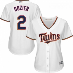 Womens Majestic Minnesota Twins 2 Brian Dozier Replica White Home Cool Base MLB Jersey