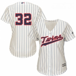 Womens Majestic Minnesota Twins 32 Zach Duke Authentic Cream Alternate Cool Base MLB Jersey 