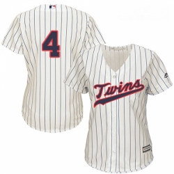 Womens Majestic Minnesota Twins 4 Paul Molitor Replica Cream Alternate Cool Base MLB Jersey