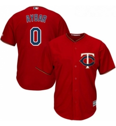 Youth Majestic Minnesota Twins 0 Erick Aybar Replica Scarlet Alternate Cool Base MLB Jersey 