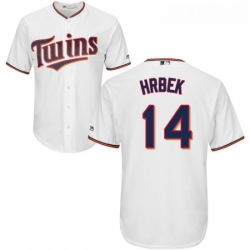 Youth Majestic Minnesota Twins 14 Kent Hrbek Replica White Home Cool Base MLB Jersey