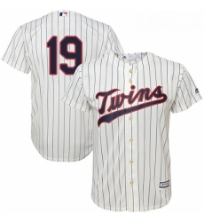 Youth Majestic Minnesota Twins 19 Anibal Sanchez Replica Cream Alternate Cool Base MLB Jersey 