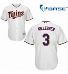 Youth Majestic Minnesota Twins 3 Harmon Killebrew Replica White Home Cool Base MLB Jersey