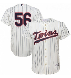 Youth Majestic Minnesota Twins 56 Fernando Rodney Replica Cream Alternate Cool Base MLB Jersey 