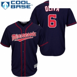 Youth Majestic Minnesota Twins 6 Tony Oliva Authentic Navy Blue Alternate Road Cool Base MLB Jersey