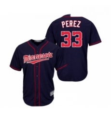 Youth Minnesota Twins 33 Martin Perez Replica Navy Blue Alternate Road Cool Base Baseball Jersey 