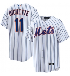 Men New York Mets 11 Bo Bichette 2026 White Cool Base Stitched Baseball Jersey Men New York Mets 11 Bo Bichette 2026 White Cool Base Stitched Baseball Jersey