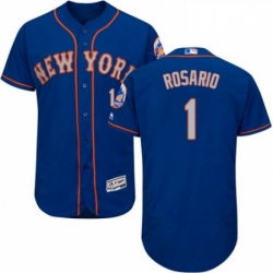 Mens Majestic New York Mets 1 Amed Rosario RoyalGray Alternate Flex Base Authentic Collection MLB Jersey