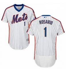 Mens Majestic New York Mets 1 Amed Rosario White Alternate Flex Base Authentic Collection MLB Jersey