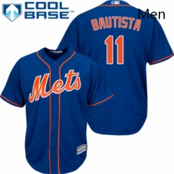 Mens Majestic New York Mets 11 Jose Bautista Replica Royal Blue Alternate Home Cool Base MLB Jersey 