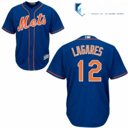 Mens Majestic New York Mets 12 Juan Lagares Replica Royal Blue Alternate Home Cool Base MLB Jersey