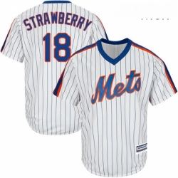 Mens Majestic New York Mets 18 Darryl Strawberry Replica White Alternate Cool Base MLB Jersey