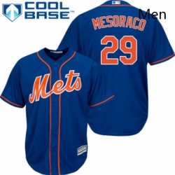 Mens Majestic New York Mets 29 Devin Mesoraco Replica Royal Blue Alternate Home Cool Base MLB Jersey 