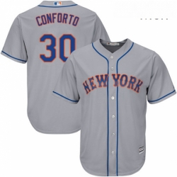 Mens Majestic New York Mets 30 Michael Conforto Replica Grey Road Cool Base MLB Jersey