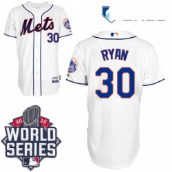 Mens Majestic New York Mets 30 Nolan Ryan Authentic White Alternate Cool Base 2015 World Series MLB Jersey