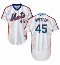 Mens Majestic New York Mets 45 Zack Wheeler White Alternate Flex Base Authentic Collection MLB Jersey