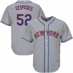 Mens Majestic New York Mets 52 Yoenis Cespedes Replica Grey Road Cool Base MLB Jersey