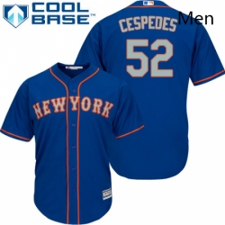 Mens Majestic New York Mets 52 Yoenis Cespedes Replica Royal Blue Alternate Road Cool Base MLB Jersey