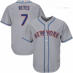 Mens Majestic New York Mets 7 Jose Reyes Replica Grey Road Cool Base MLB Jersey