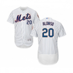 Mens New York Mets 20 Pete Alonso White Home Flex Base Authentic Collection Baseball Jersey