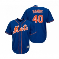 Mens New York Mets 40 Wilson Ramos Replica Royal Blue Alternate Home Cool Base Baseball Jersey 