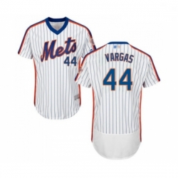 Mens New York Mets 44 Jason Vargas White Alternate Flex Base Authentic Collection Baseball Jersey