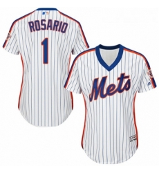 Womens Majestic New York Mets 1 Amed Rosario Authentic White Alternate Cool Base MLB Jersey 