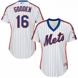 Womens Majestic New York Mets 16 Dwight Gooden Authentic White Alternate Cool Base MLB Jersey